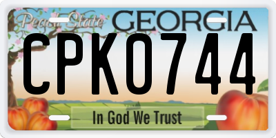 GA license plate CPK0744