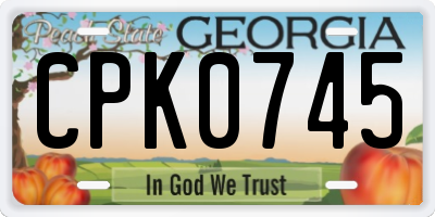 GA license plate CPK0745