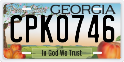 GA license plate CPK0746