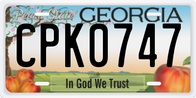 GA license plate CPK0747