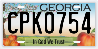 GA license plate CPK0754