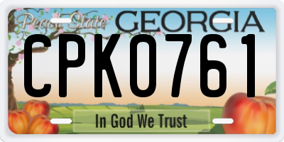 GA license plate CPK0761