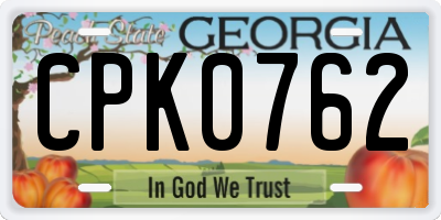 GA license plate CPK0762