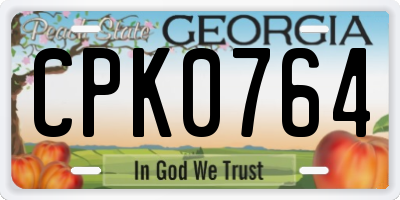 GA license plate CPK0764