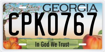 GA license plate CPK0767