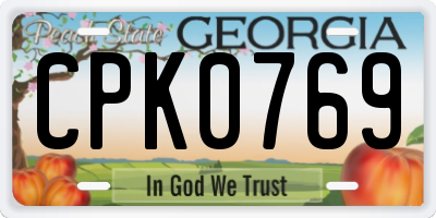 GA license plate CPK0769