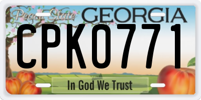 GA license plate CPK0771