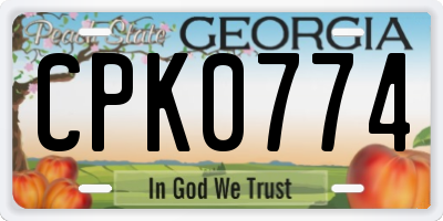 GA license plate CPK0774