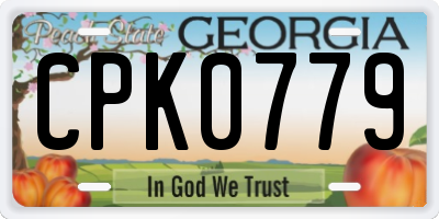 GA license plate CPK0779