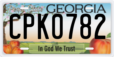 GA license plate CPK0782