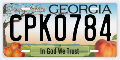 GA license plate CPK0784