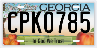 GA license plate CPK0785