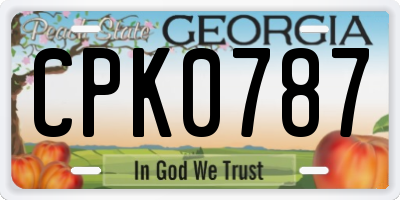 GA license plate CPK0787