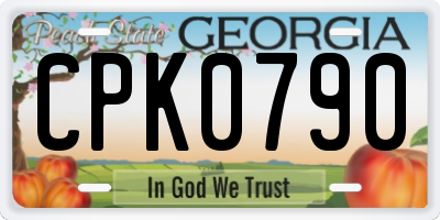 GA license plate CPK0790