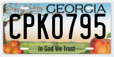 GA license plate CPK0795