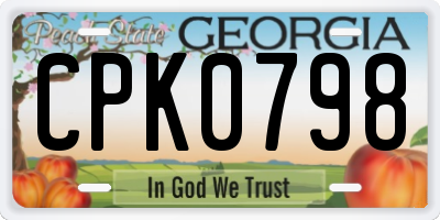 GA license plate CPK0798