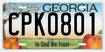 GA license plate CPK0801
