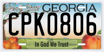 GA license plate CPK0806