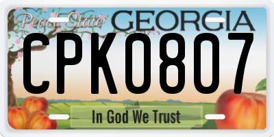 GA license plate CPK0807