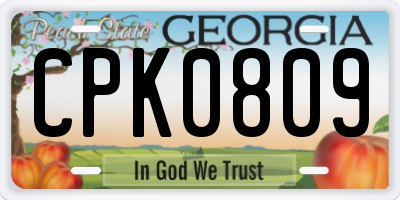 GA license plate CPK0809