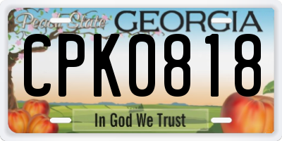 GA license plate CPK0818