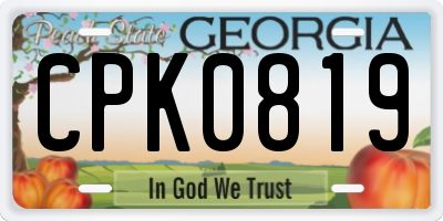 GA license plate CPK0819