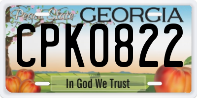 GA license plate CPK0822
