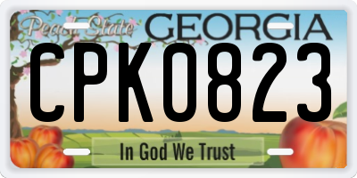 GA license plate CPK0823