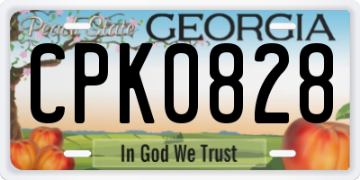 GA license plate CPK0828