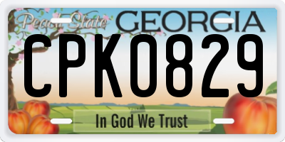GA license plate CPK0829
