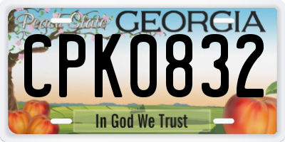 GA license plate CPK0832