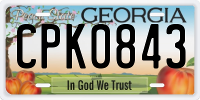 GA license plate CPK0843
