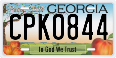 GA license plate CPK0844