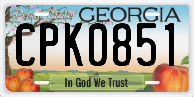 GA license plate CPK0851