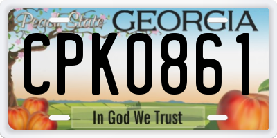 GA license plate CPK0861