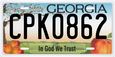 GA license plate CPK0862