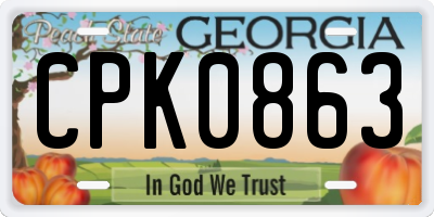 GA license plate CPK0863