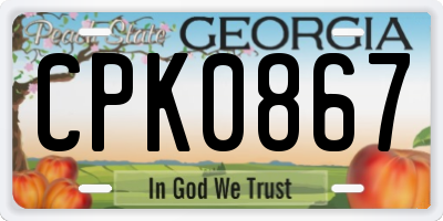 GA license plate CPK0867