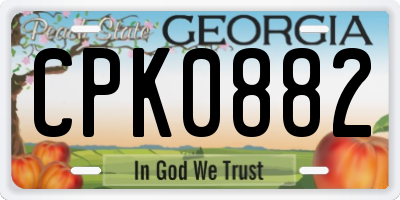 GA license plate CPK0882