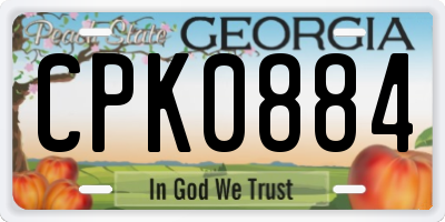 GA license plate CPK0884