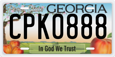 GA license plate CPK0888