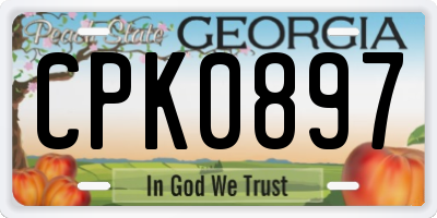 GA license plate CPK0897