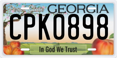 GA license plate CPK0898