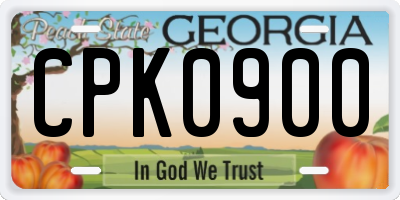 GA license plate CPK0900