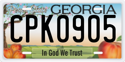 GA license plate CPK0905