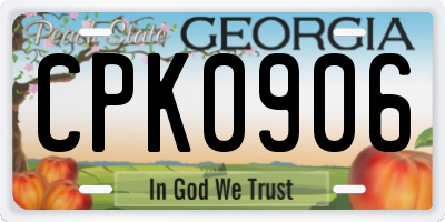 GA license plate CPK0906