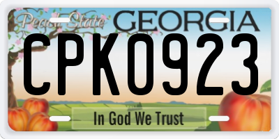 GA license plate CPK0923