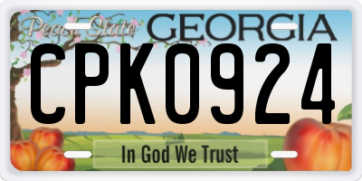 GA license plate CPK0924