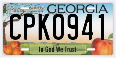 GA license plate CPK0941