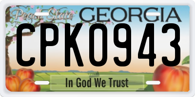 GA license plate CPK0943